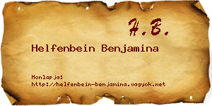 Helfenbein Benjamina névjegykártya